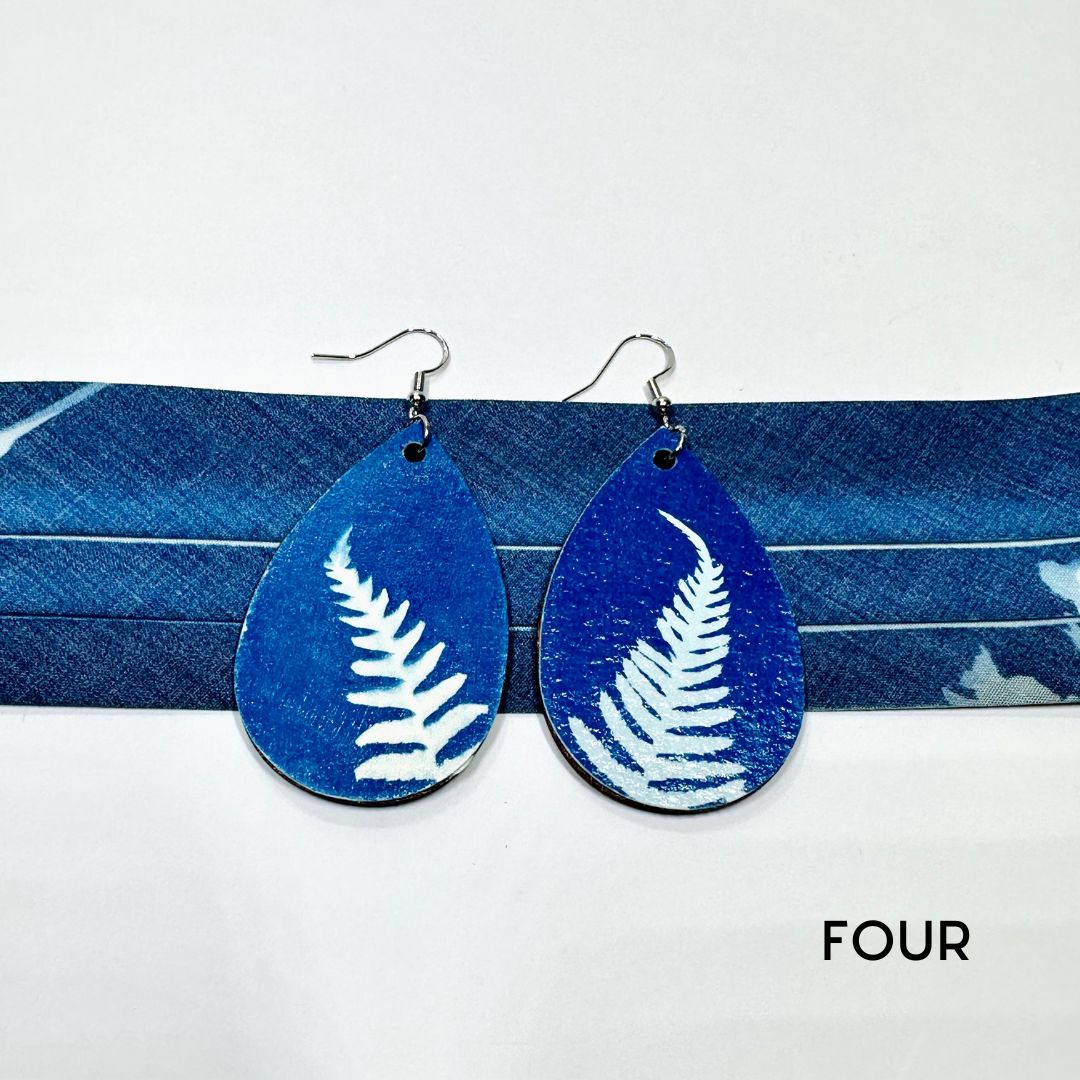 Cyanotype Teardrop Earrings image 8