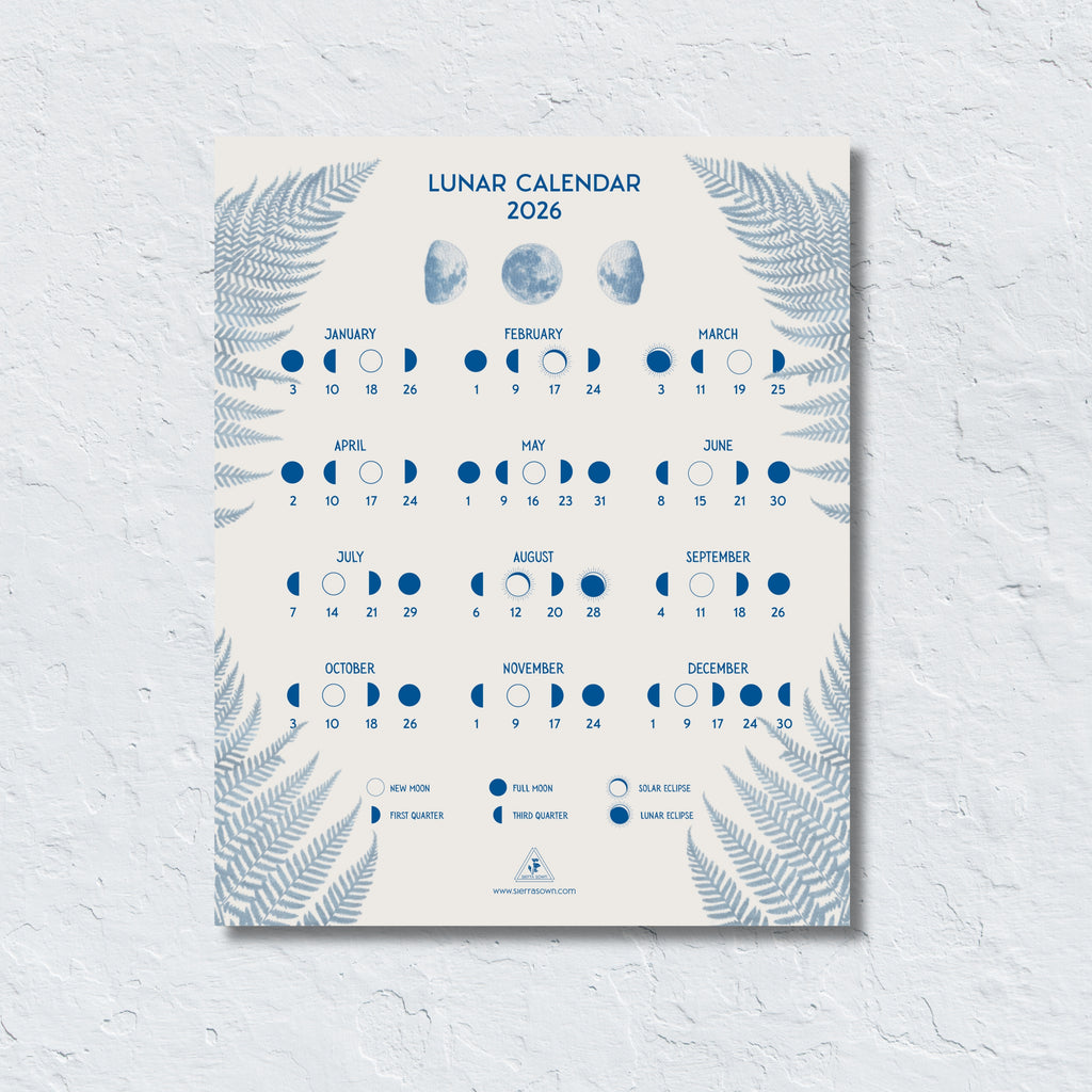 2026 Lunar Calendar: Fern (11x14)