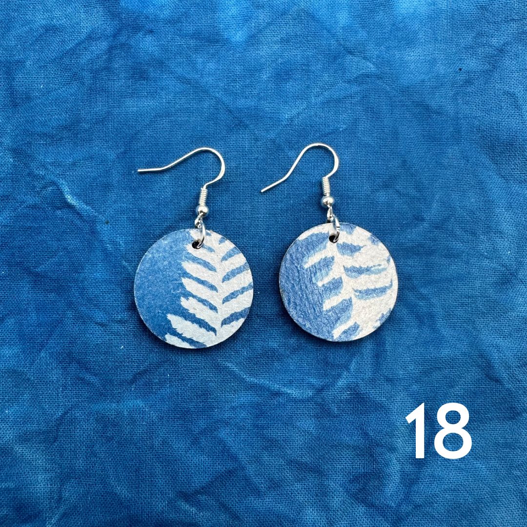 Cyanotype Circle Earrings image 19