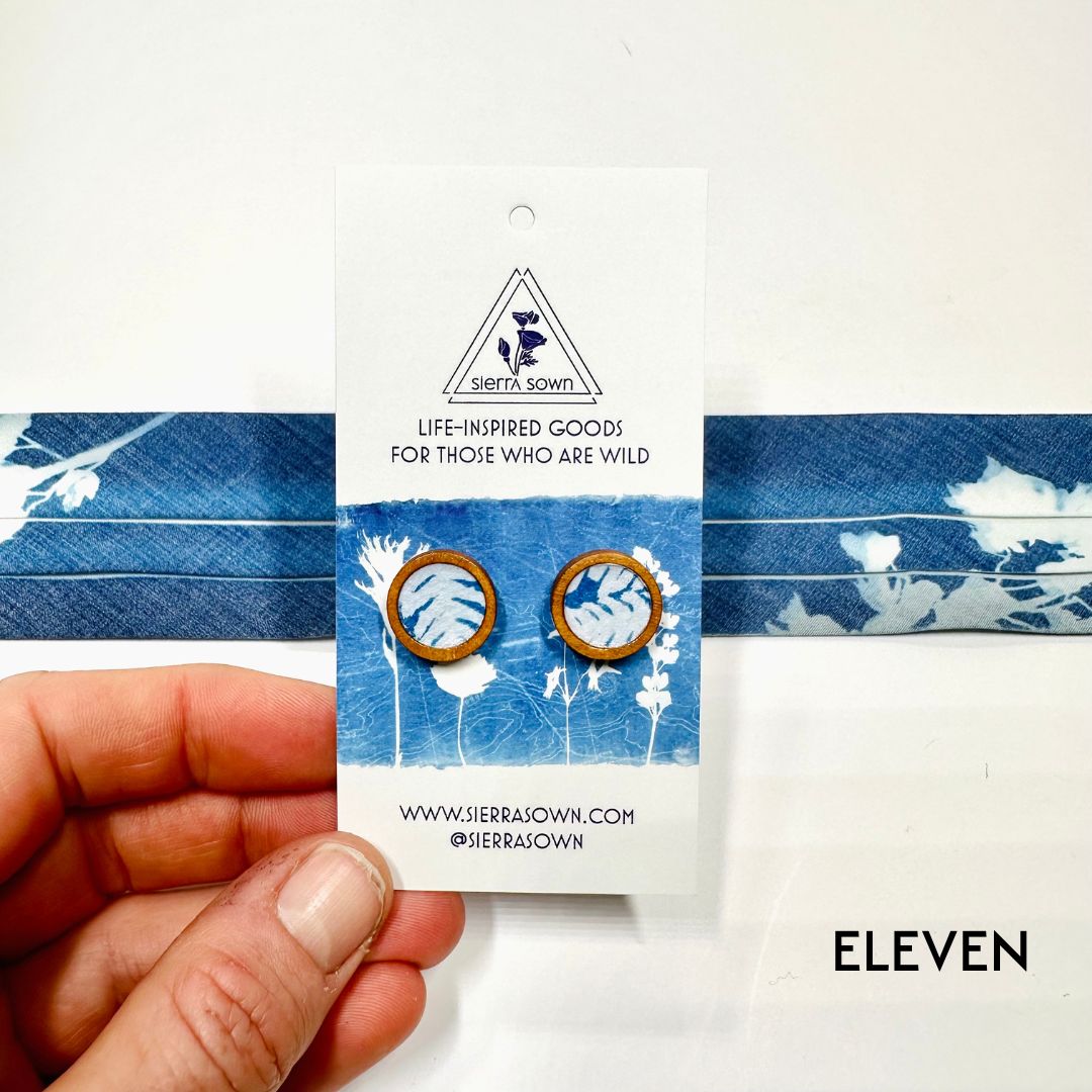 Cyanotype 12mm Stud Earrings image 23