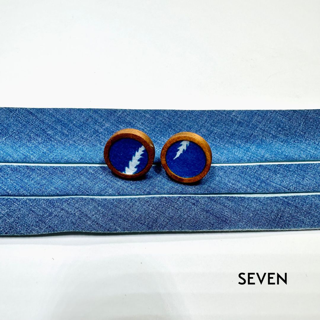 Cyanotype 12mm Stud Earrings - 07 image