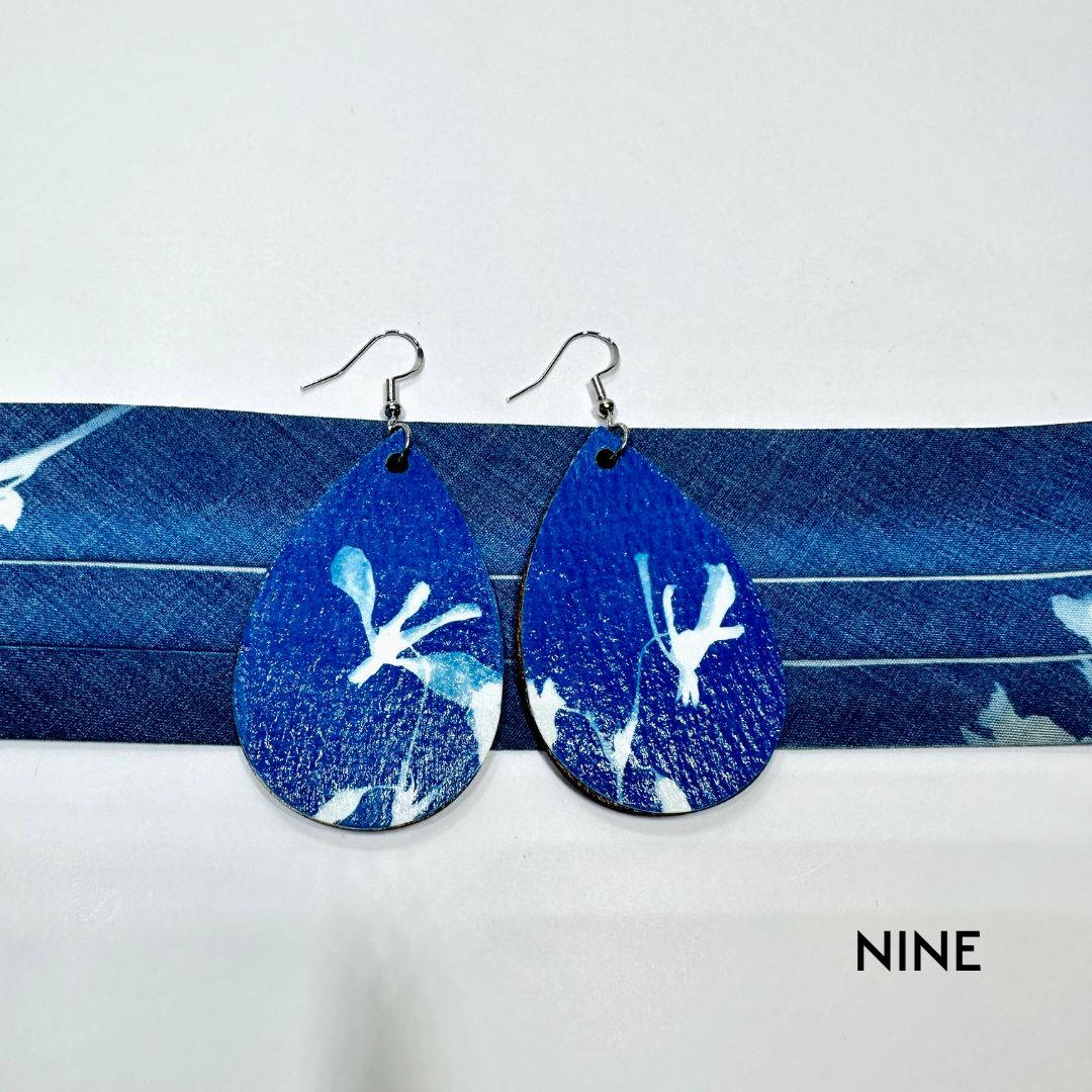 Cyanotype Teardrop Earrings - 09 image