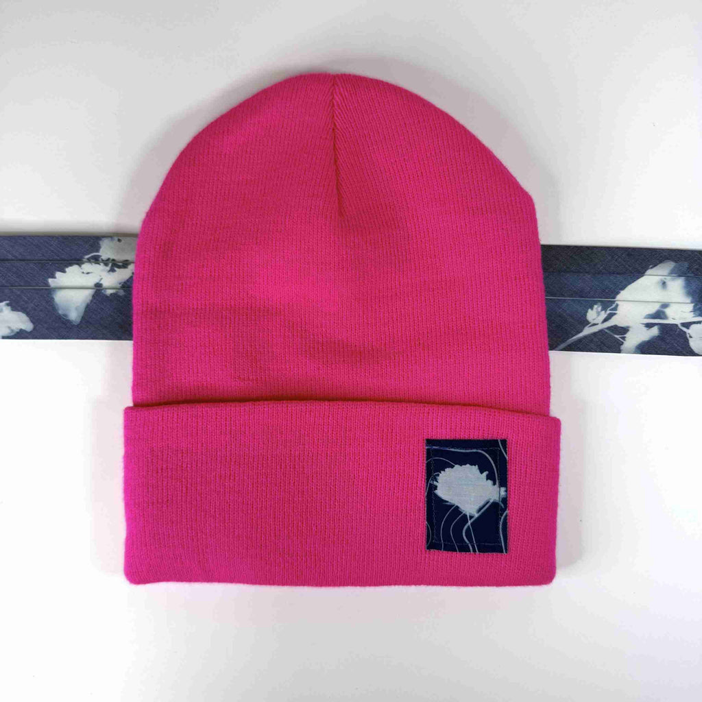 Pink Beanie: Wildflower + Topo Map image 0