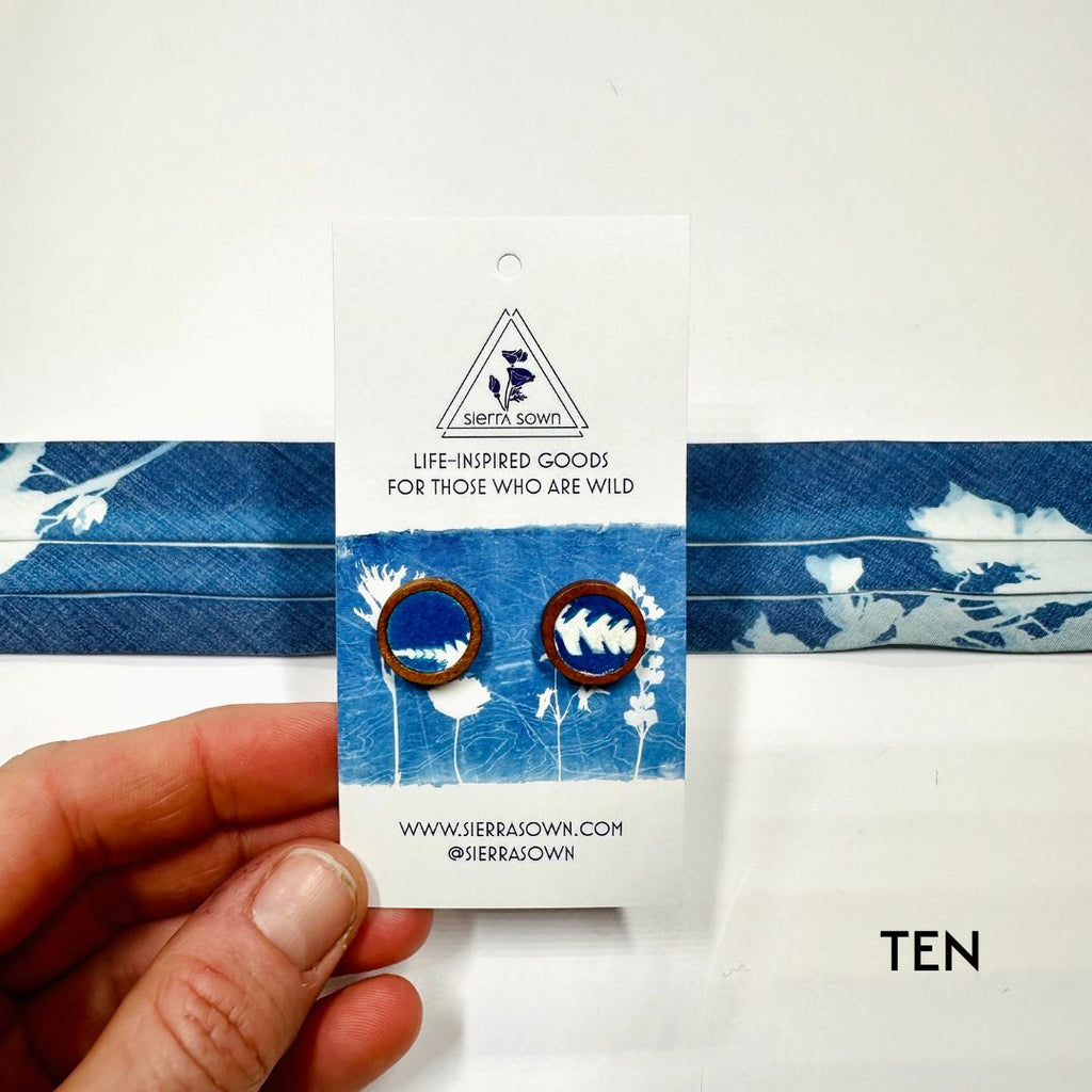 Cyanotype 12mm Stud Earrings image 21