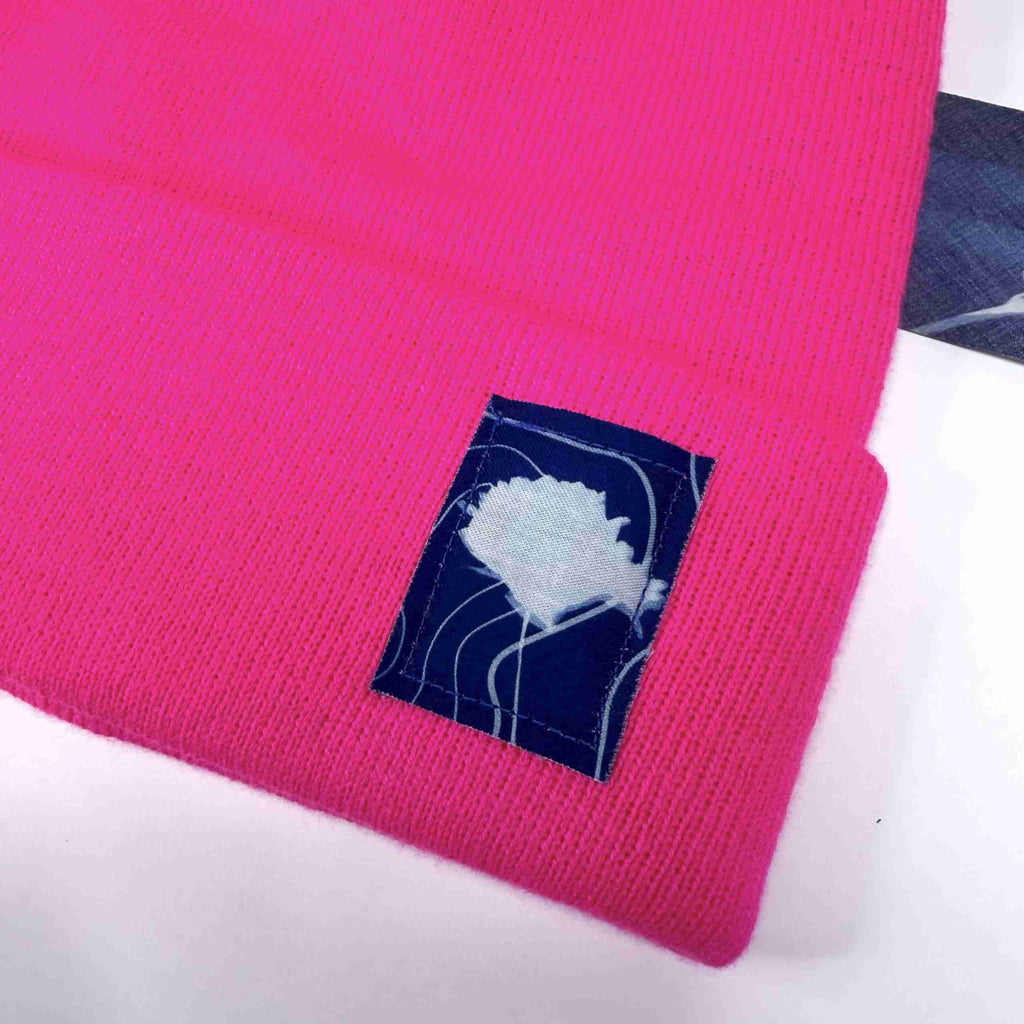Pink Beanie: Wildflower + Topo Map image 1