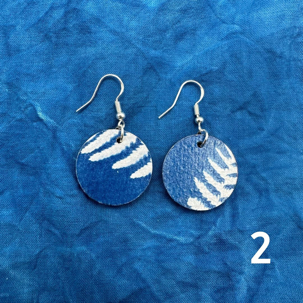Cyanotype Circle Earrings image 3