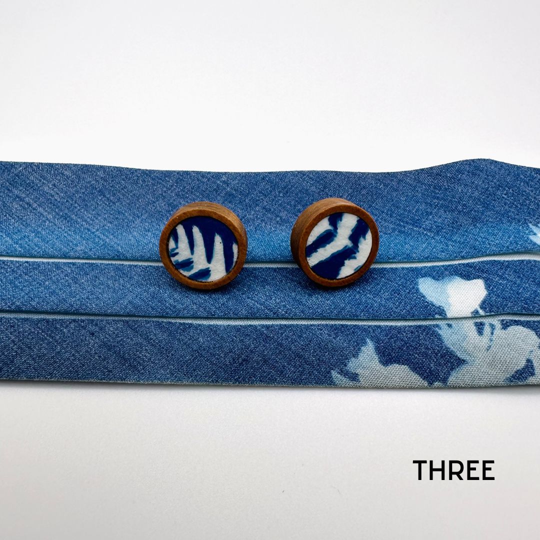 Cyanotype 12mm Stud Earrings - 03 image