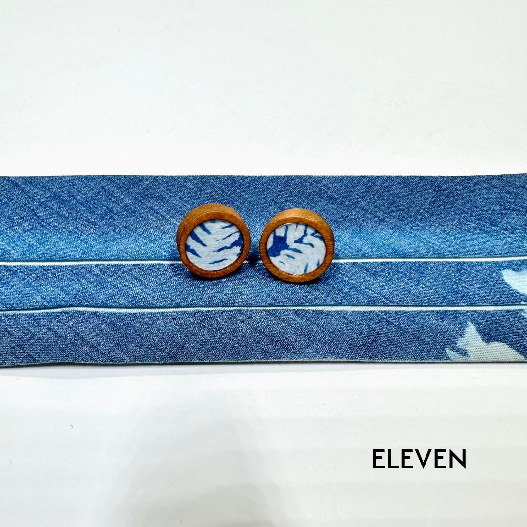 Cyanotype 12mm Stud Earrings - 11 image