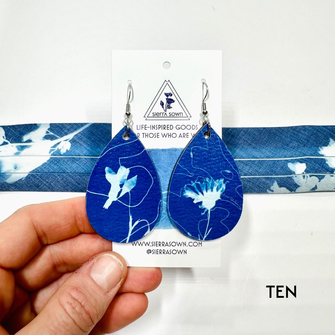 Cyanotype Teardrop Earrings image 21