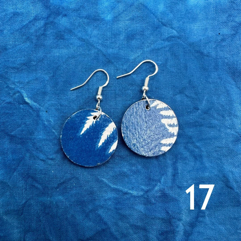 Cyanotype Circle Earrings - 17 image