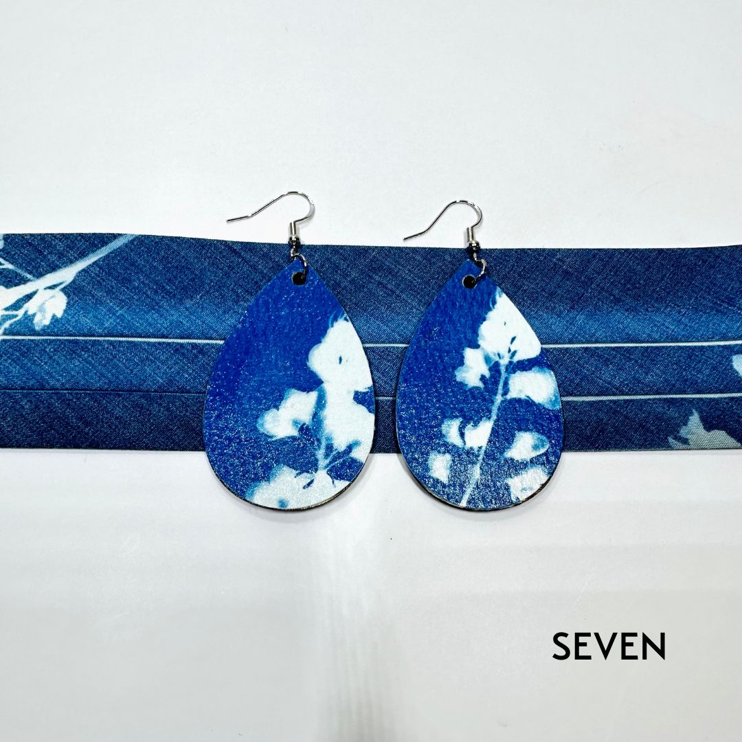 Cyanotype Teardrop Earrings - 07 image