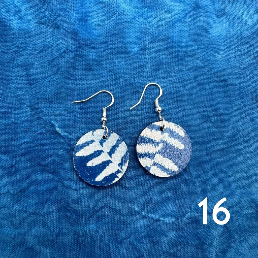 Cyanotype Circle Earrings image 17