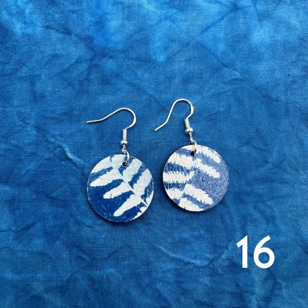 Cyanotype Circle Earrings image 17