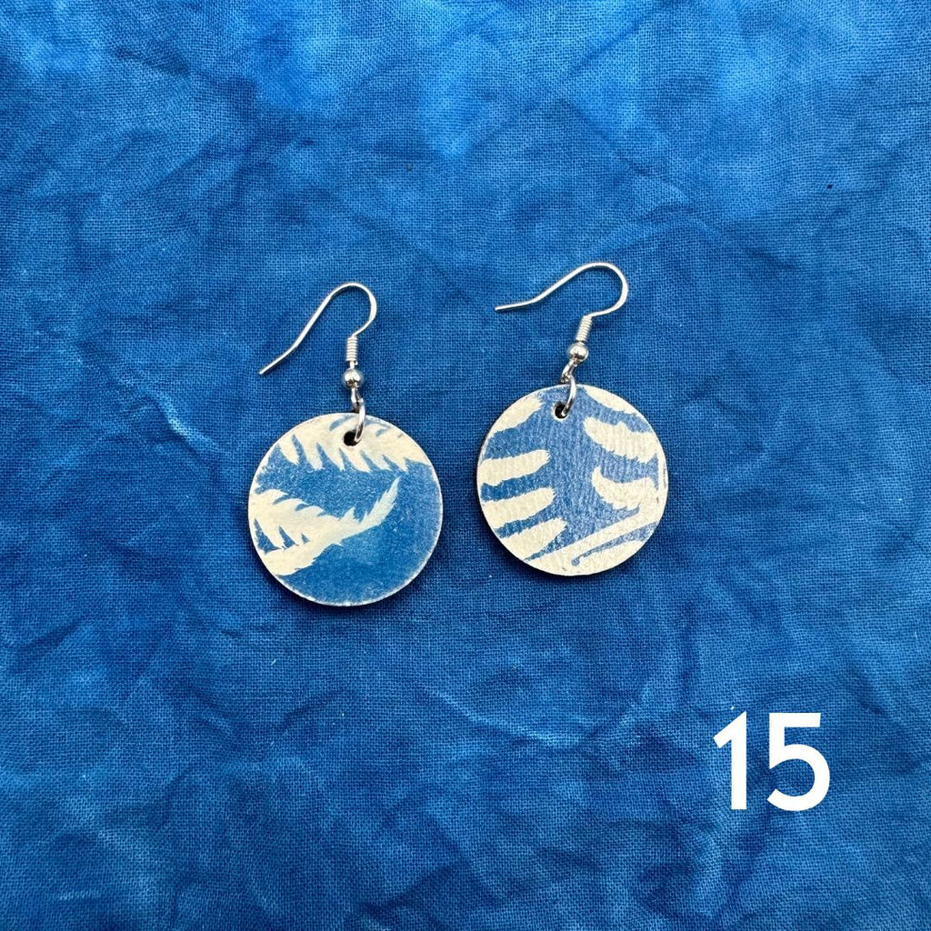 Cyanotype Circle Earrings - 15 image