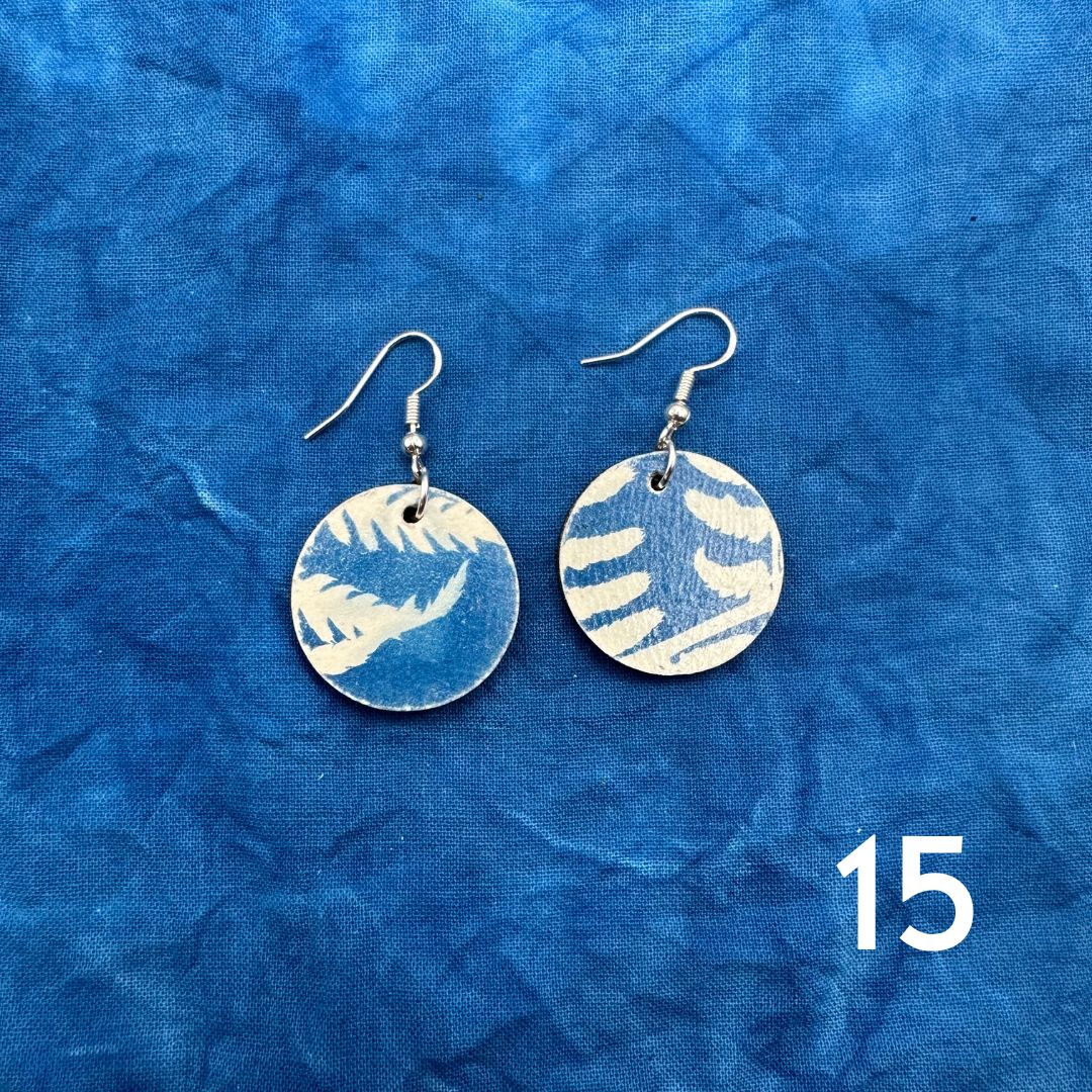 Cyanotype Circle Earrings - 15 image