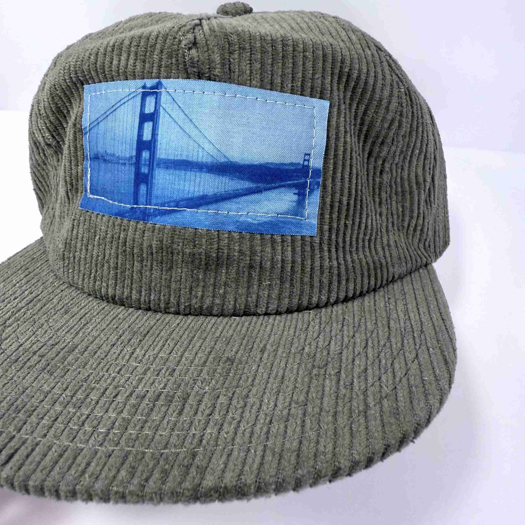 z. San Francisco Golden Gate Bridge: Corduroy Hat: Green image 0