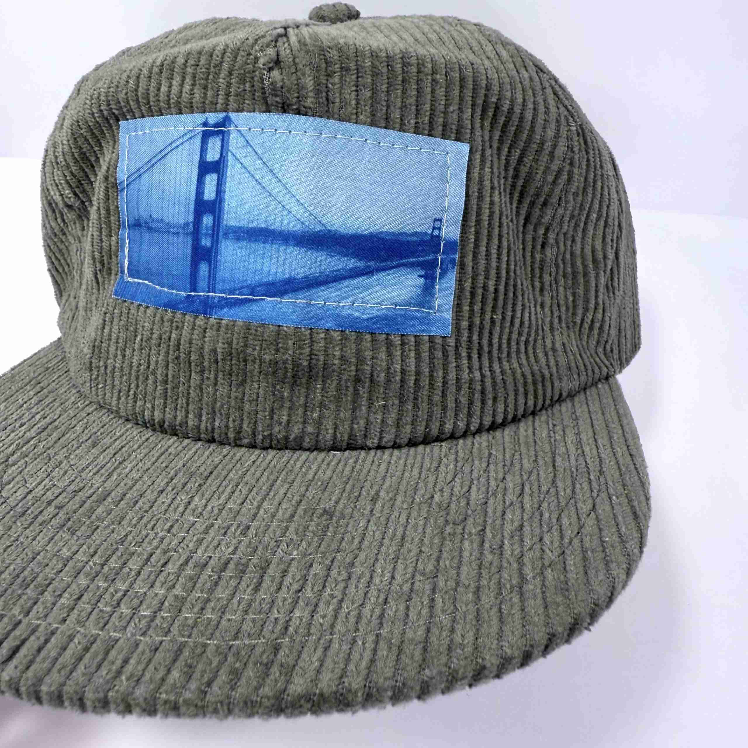 z. San Francisco Golden Gate Bridge: Corduroy Hat: Green image 0
