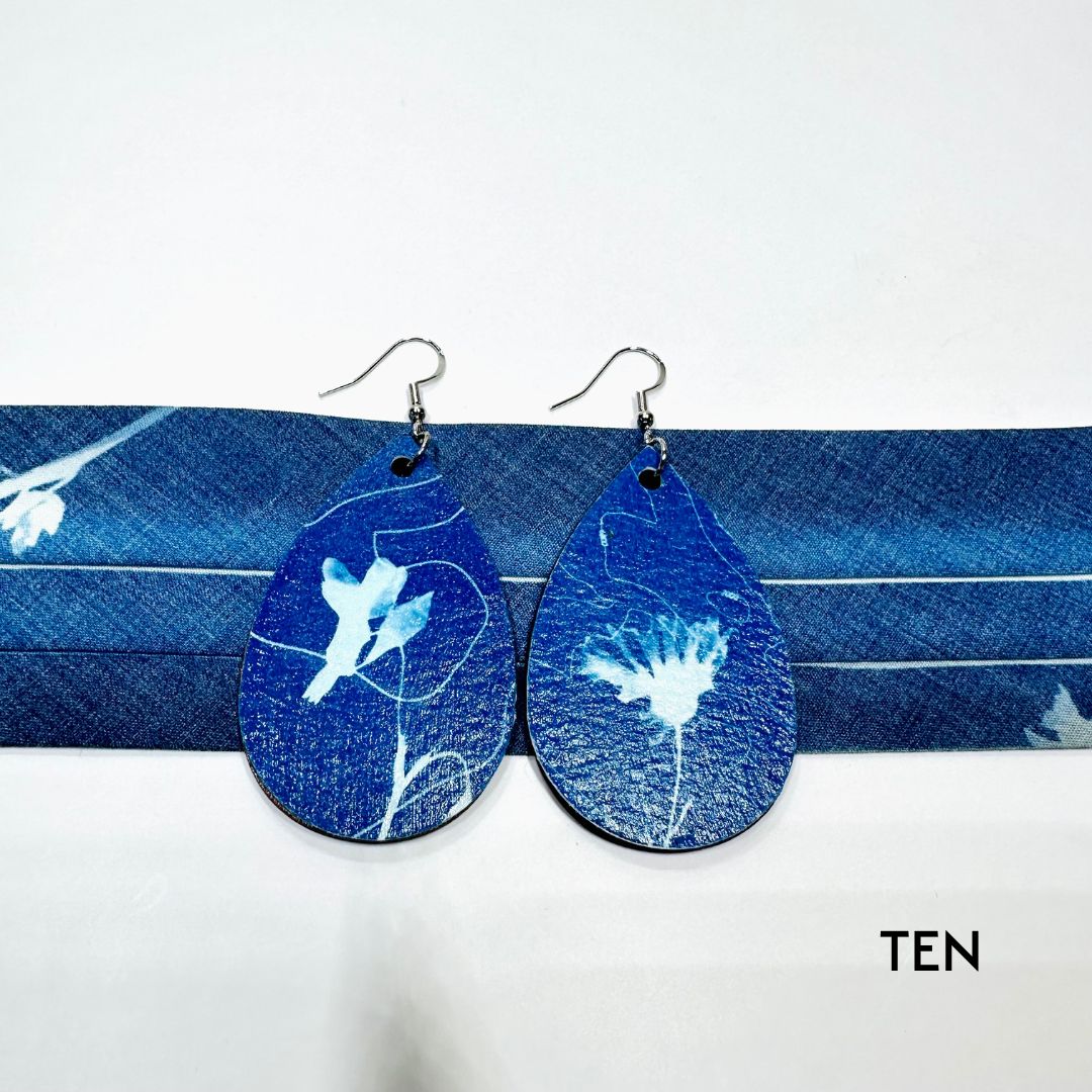 Cyanotype Teardrop Earrings image 20