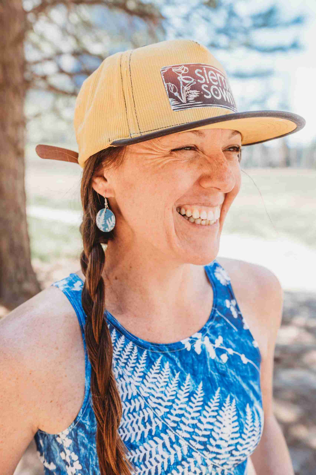 Cyanotype Circle Earrings image 1