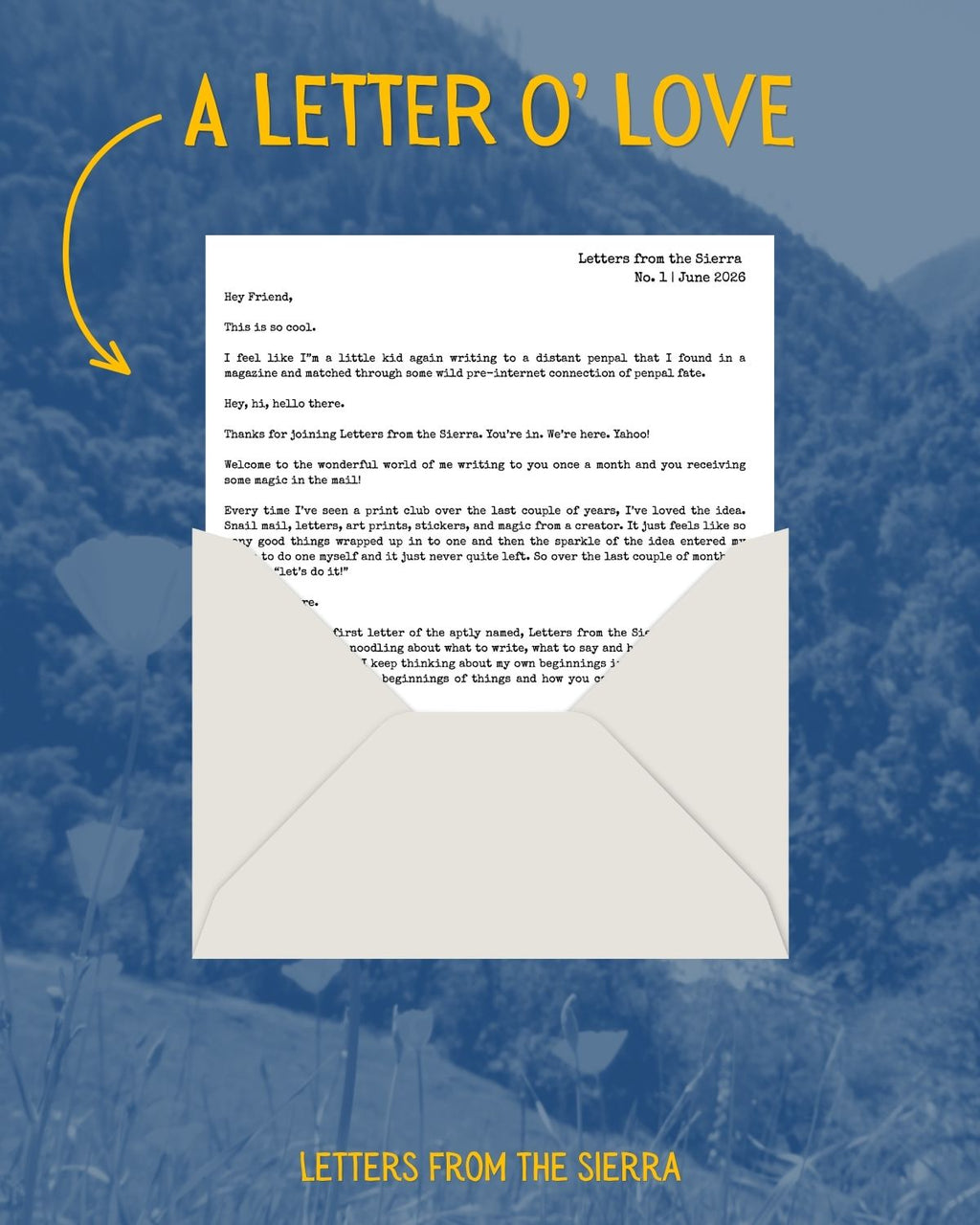 Letters from the Sierra: Monthly Print Club Subscription