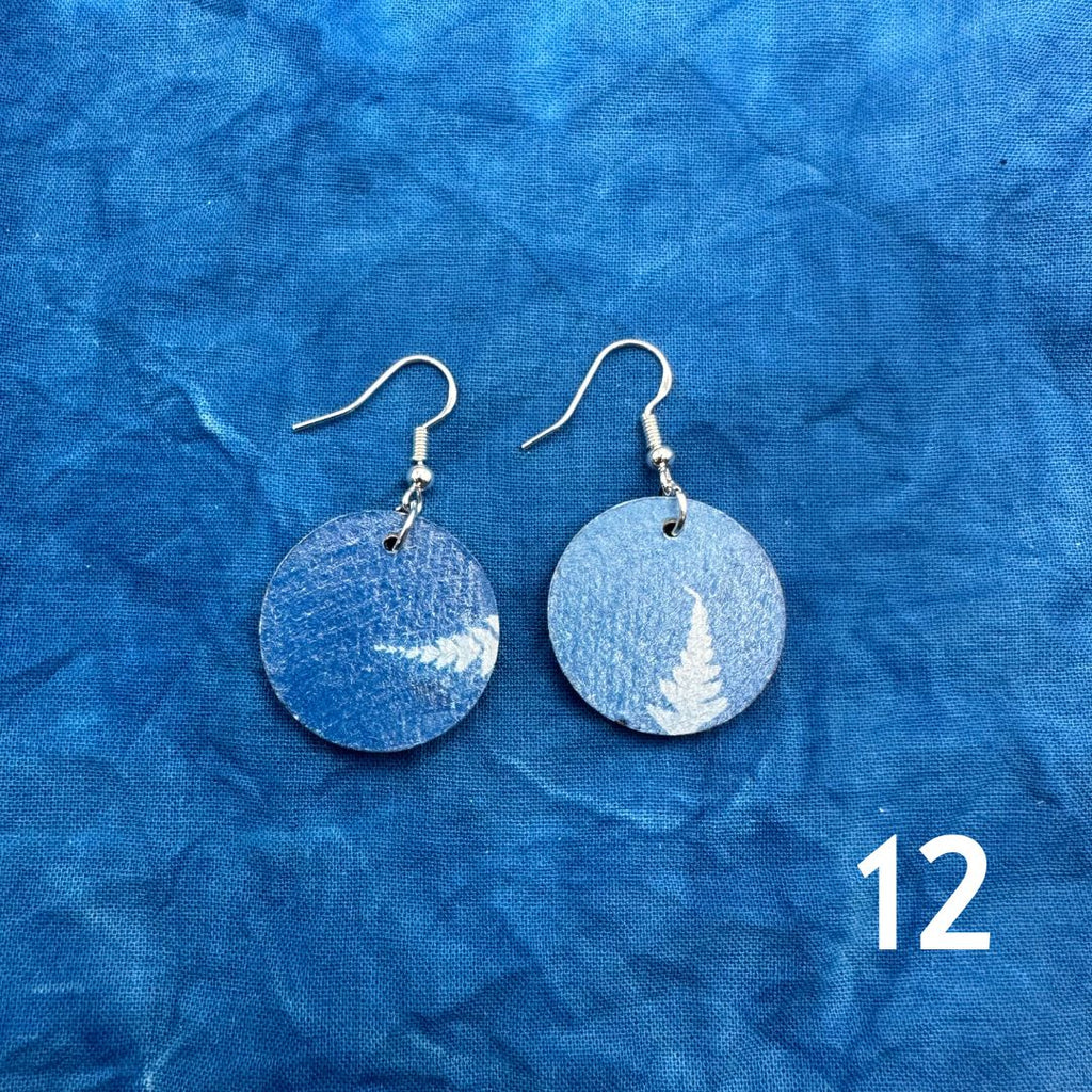 Cyanotype Circle Earrings image 13