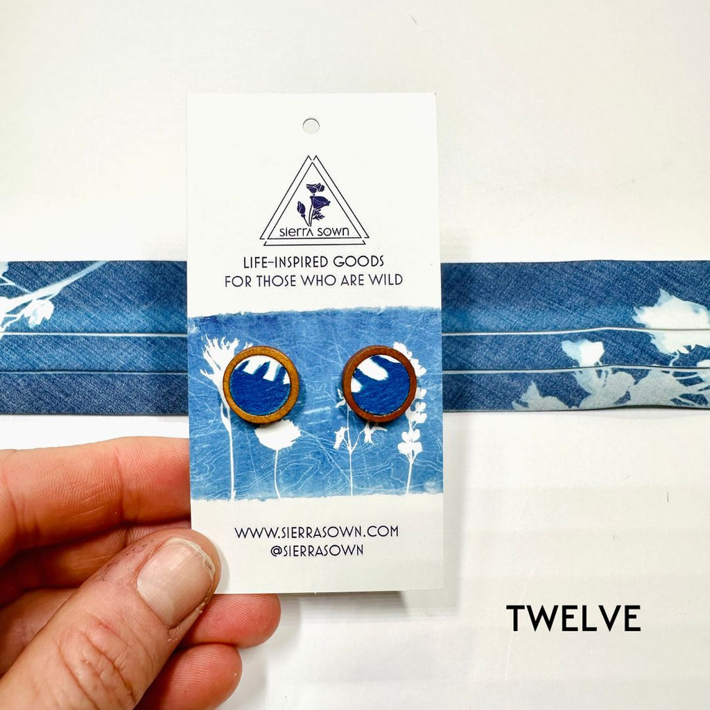 Cyanotype 12mm Stud Earrings image 25
