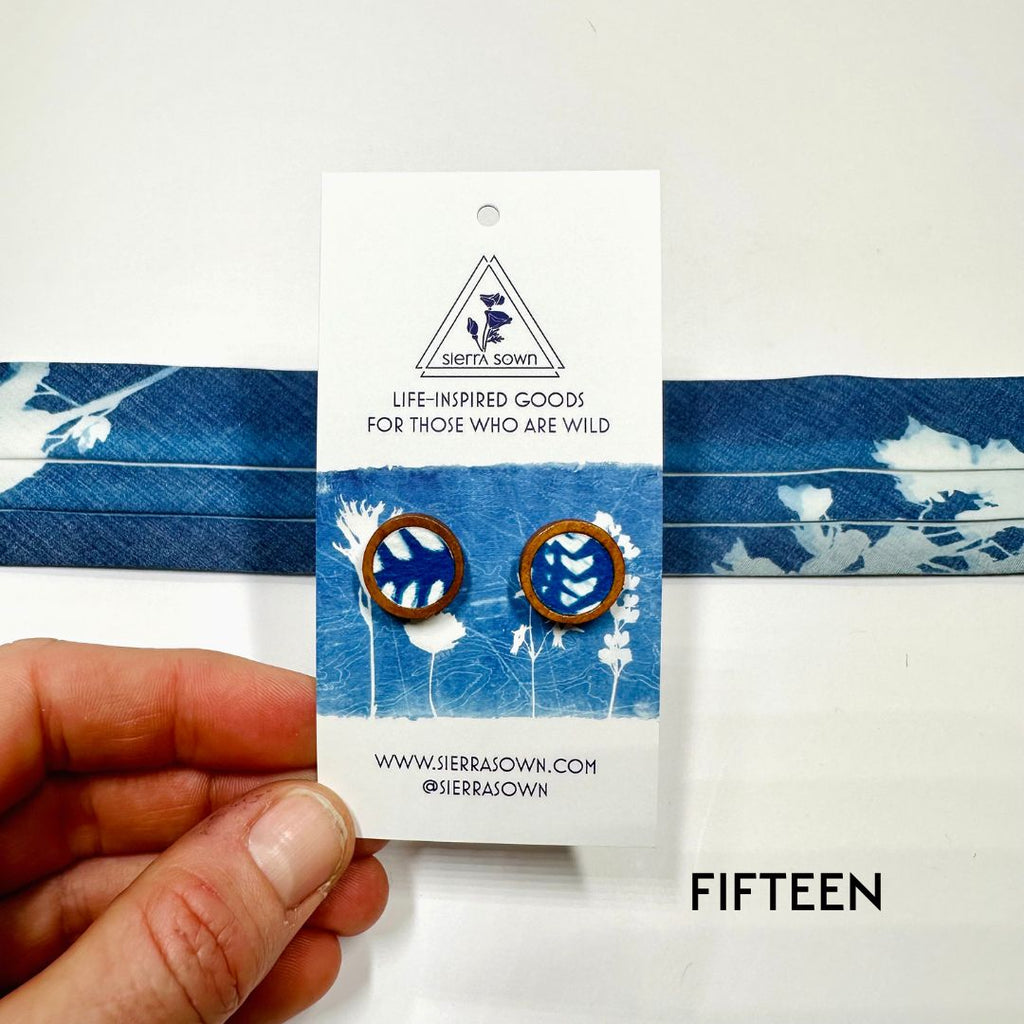Cyanotype 12mm Stud Earrings image 31