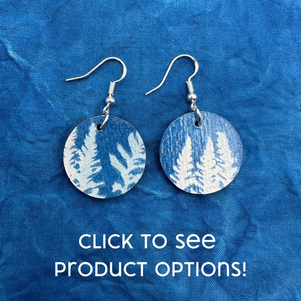 Cyanotype Circle Earrings image 0