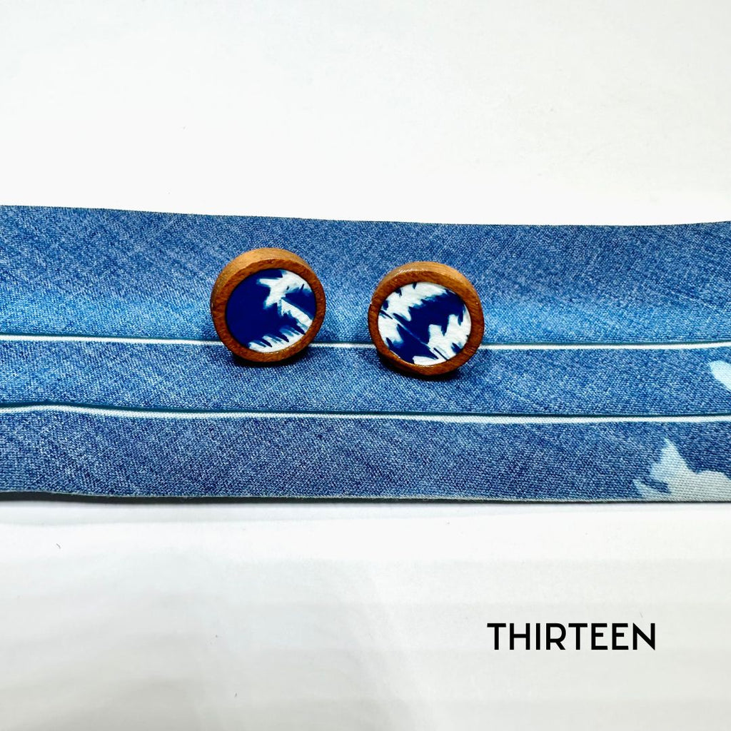 Cyanotype 12mm Stud Earrings - 13 image