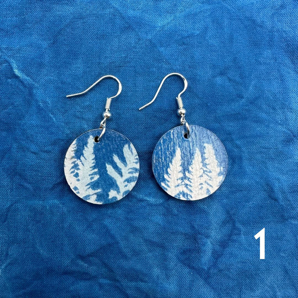 Cyanotype Circle Earrings - 01 image