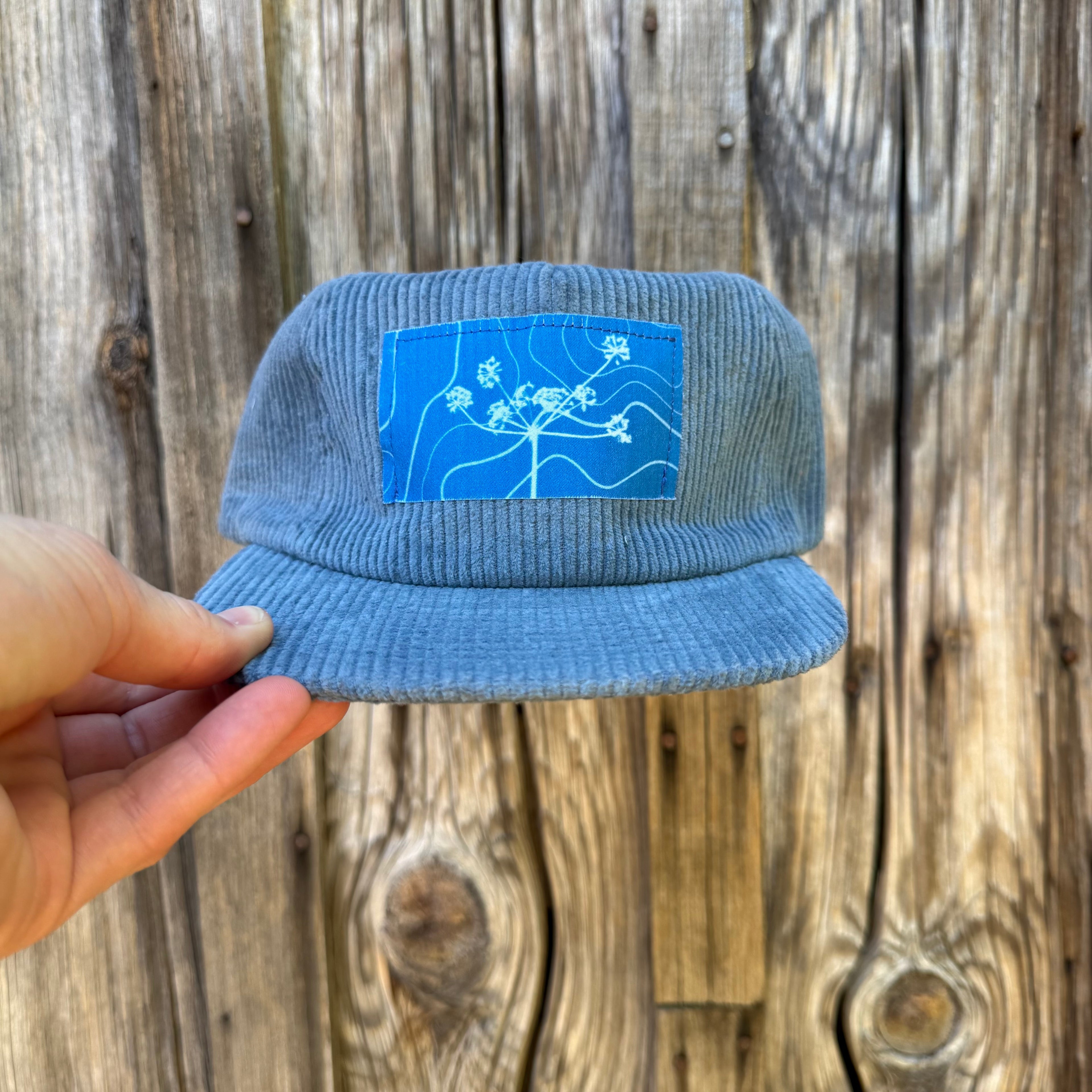 Corduroy Blue Hat: Wildflower + Topo