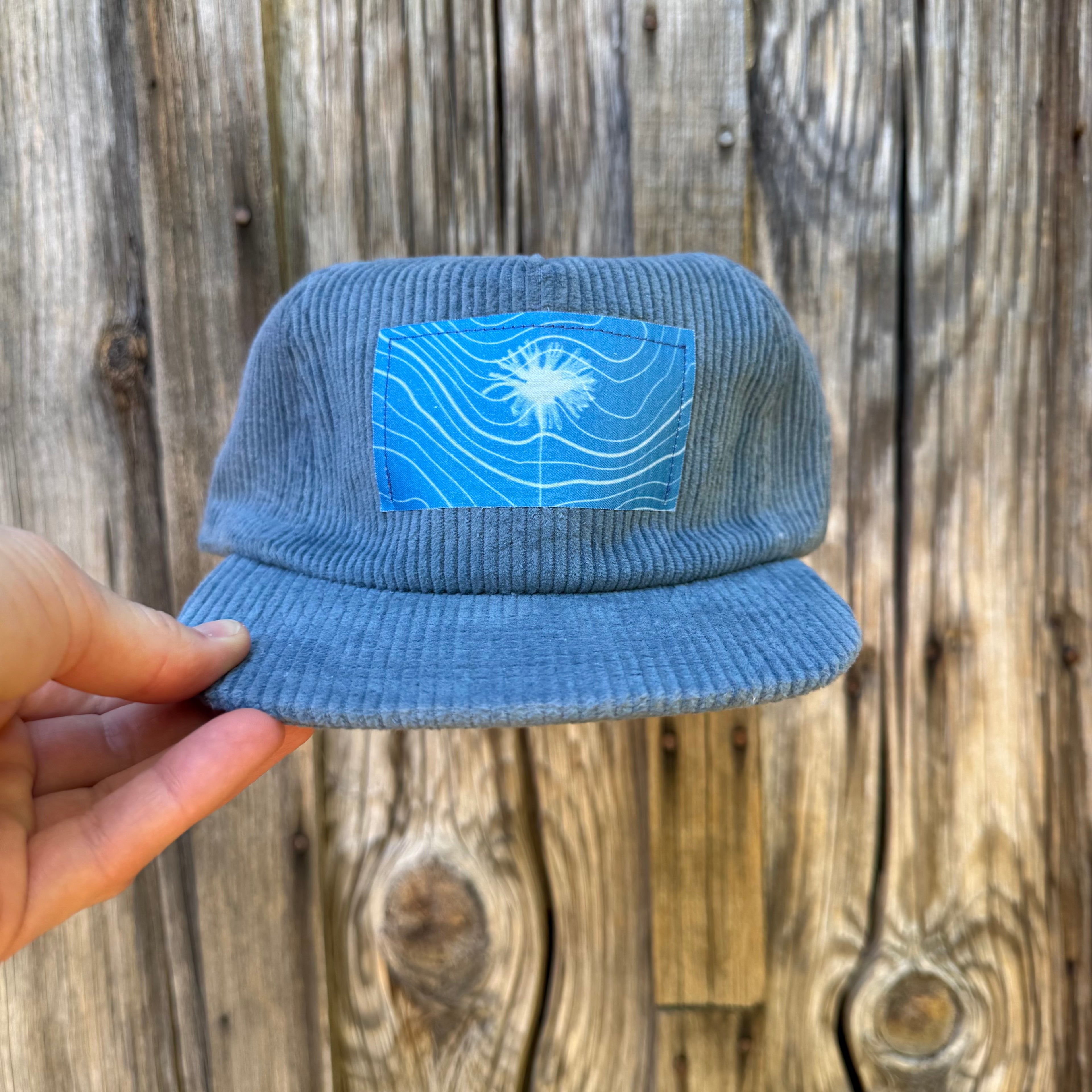 Corduroy Blue Hat: Dandelion + Topo