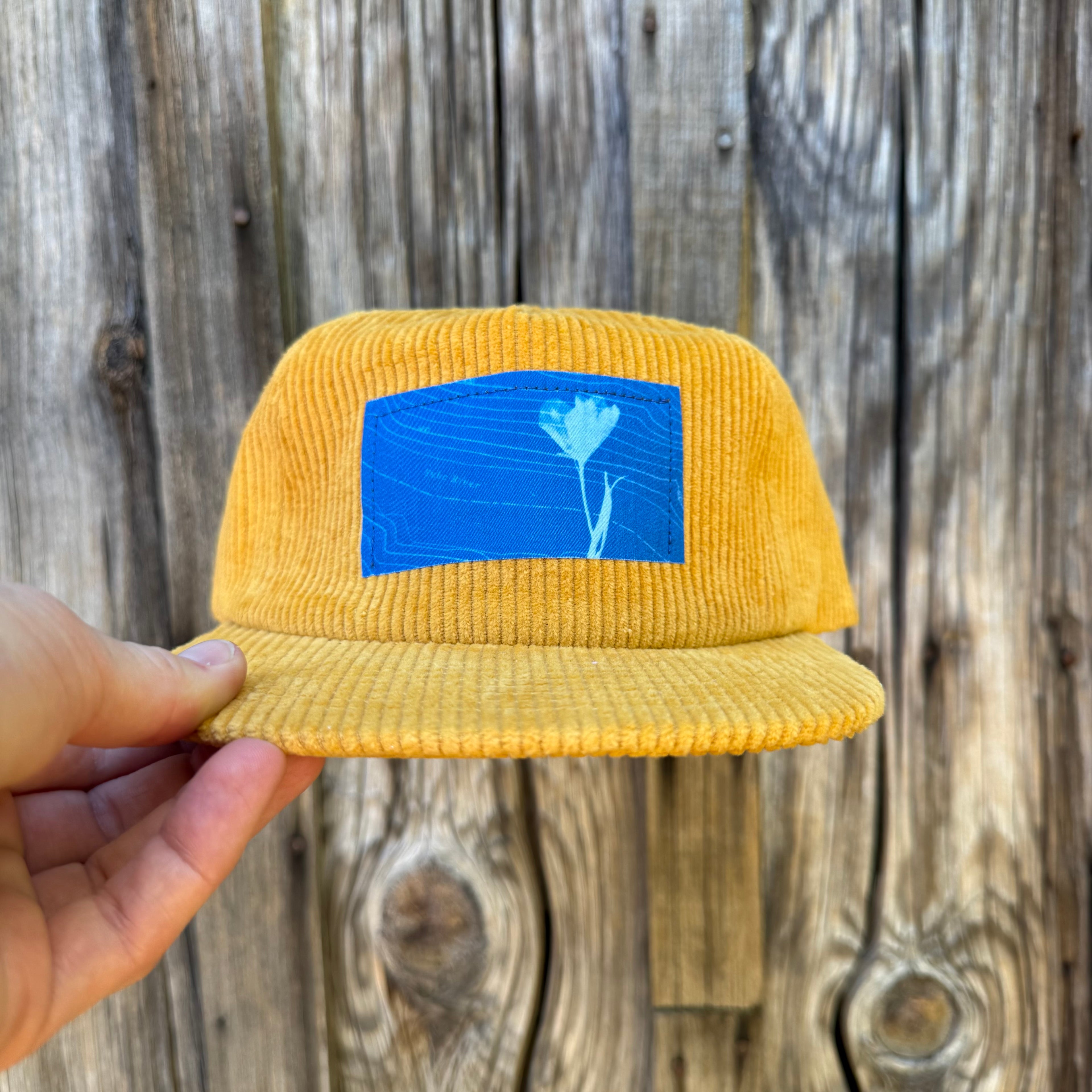 Corduroy Sun Gold Hat: Wildflower + Yuba River Topo
