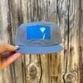 Nylon Light Blue Hat: Wildflower + Yuba River Topo