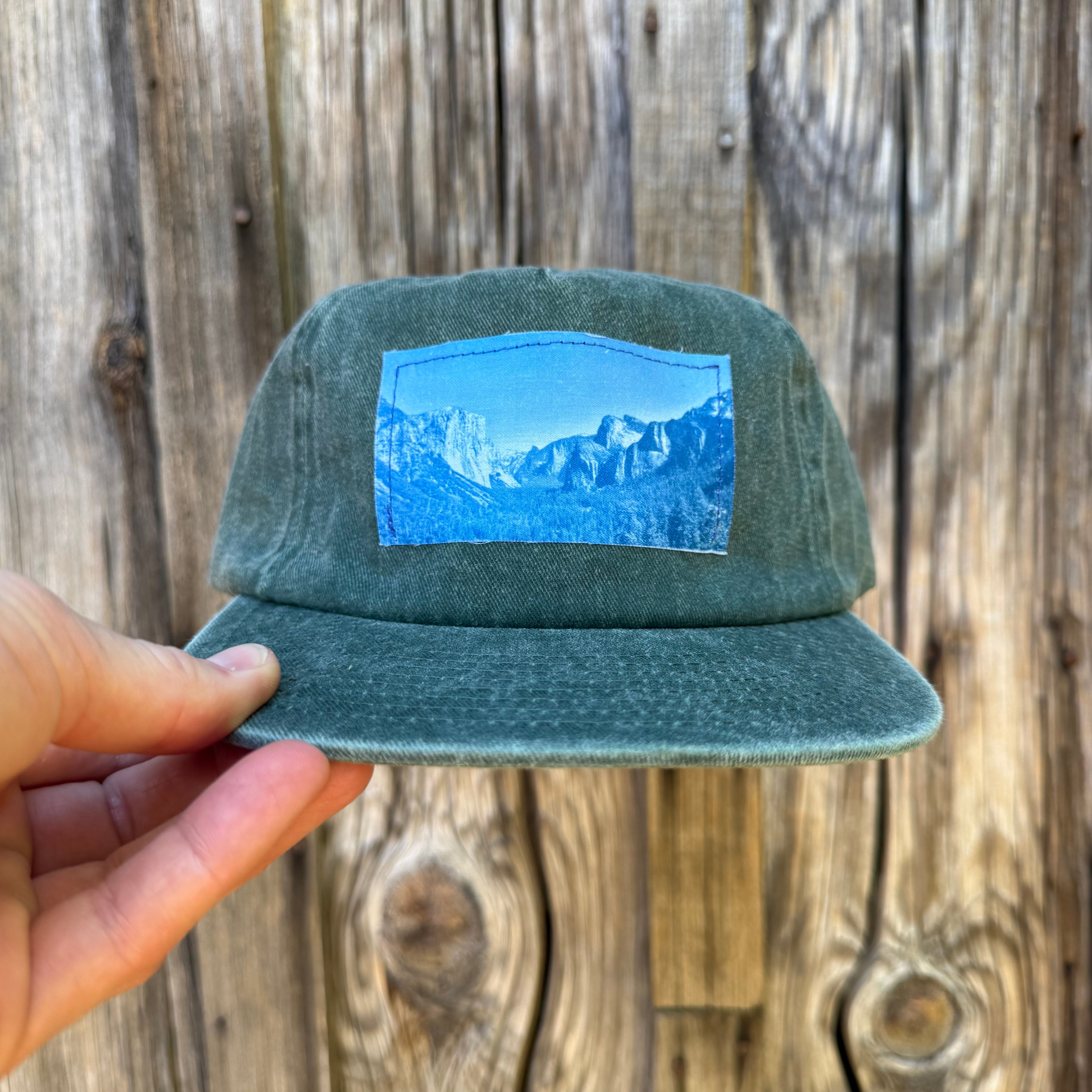 Washed Cotton Hunter Green Hat: Tunnel View Photo