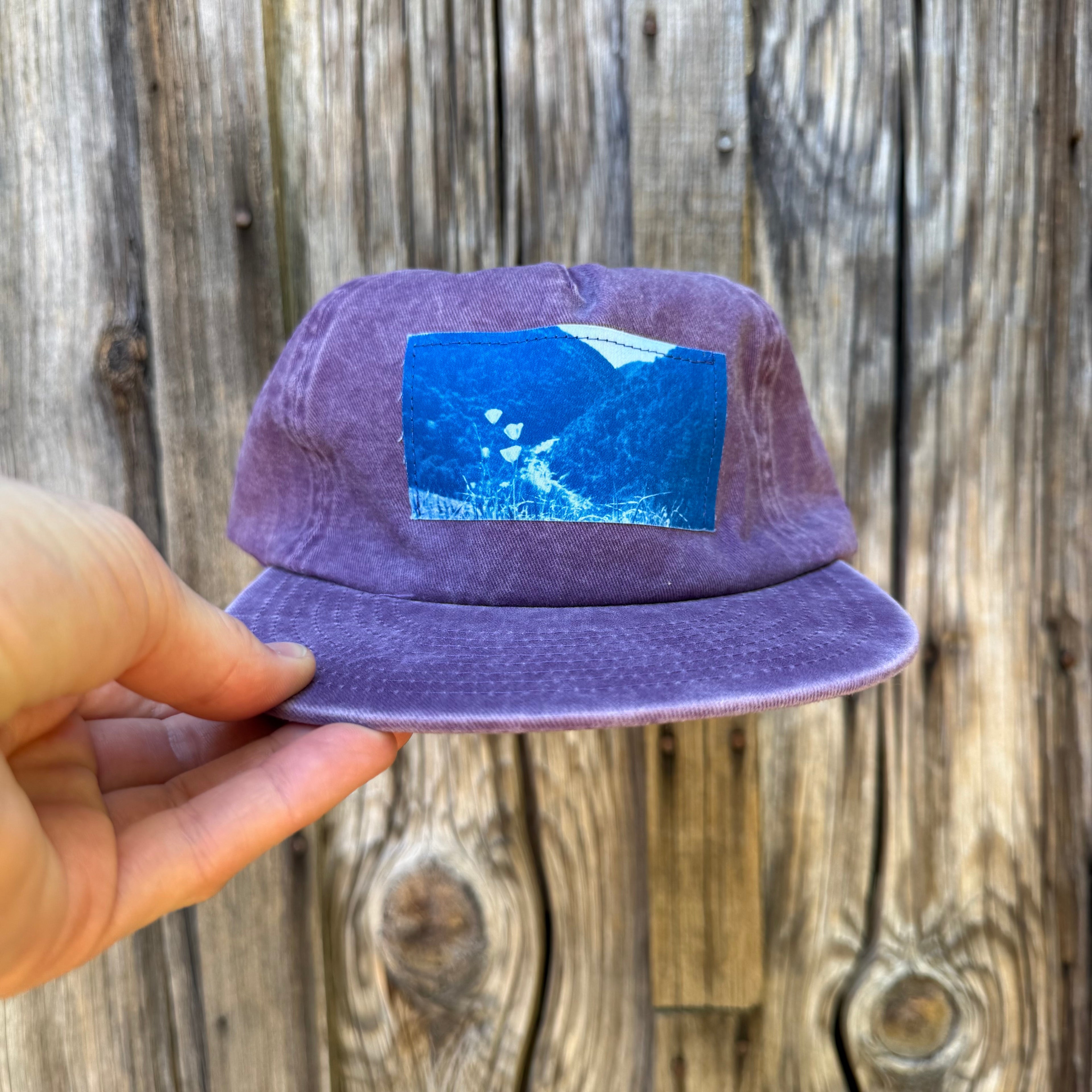 Washed Cotton Purple Hat: California Poppies Photo