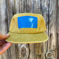 Washed Cotton Yellow Hat: Wildflower + Yuba River Topo