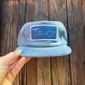 Corduroy Blue Hat: "Tahoe" Flowers