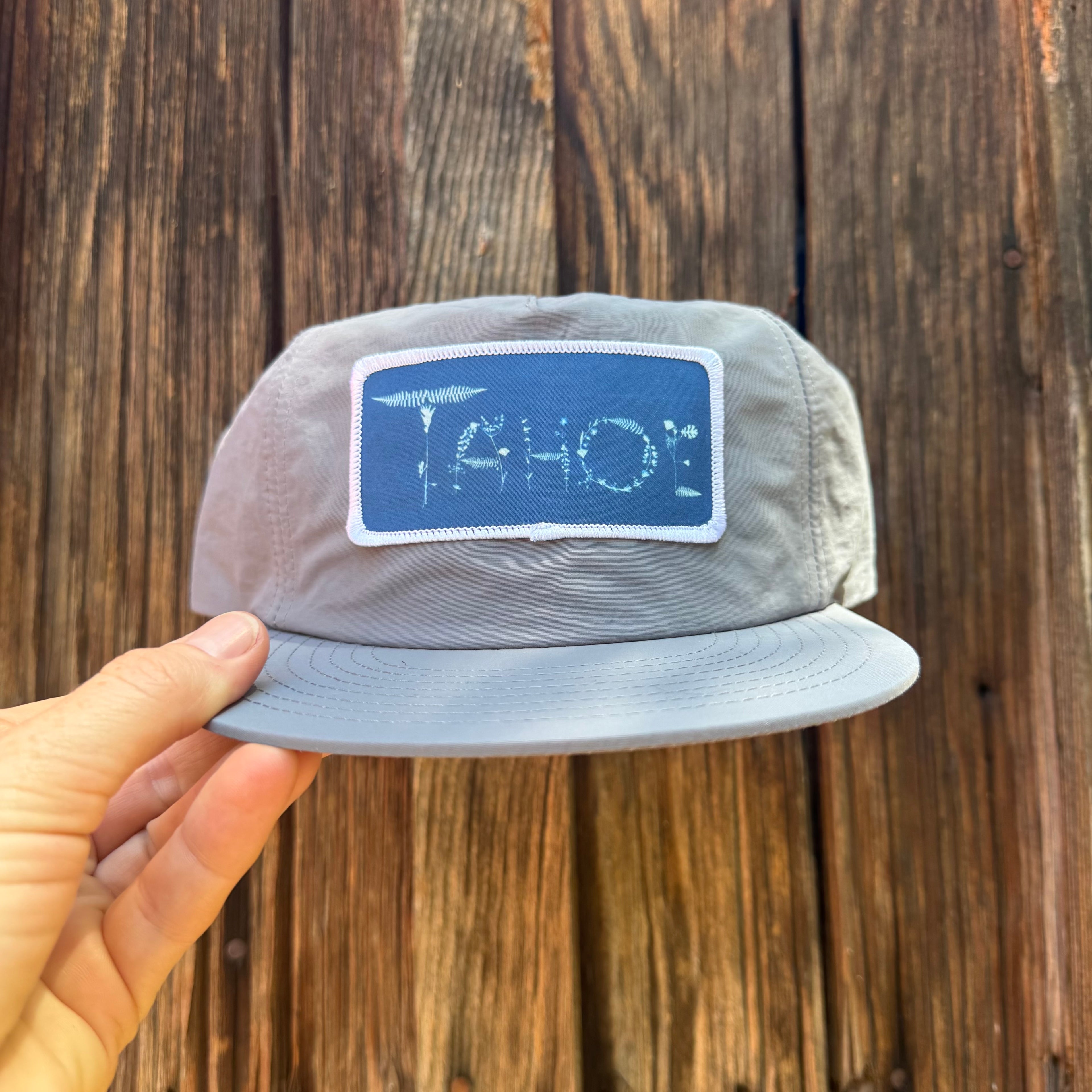 Nylon Light Blue Hat: "Tahoe" Flowers
