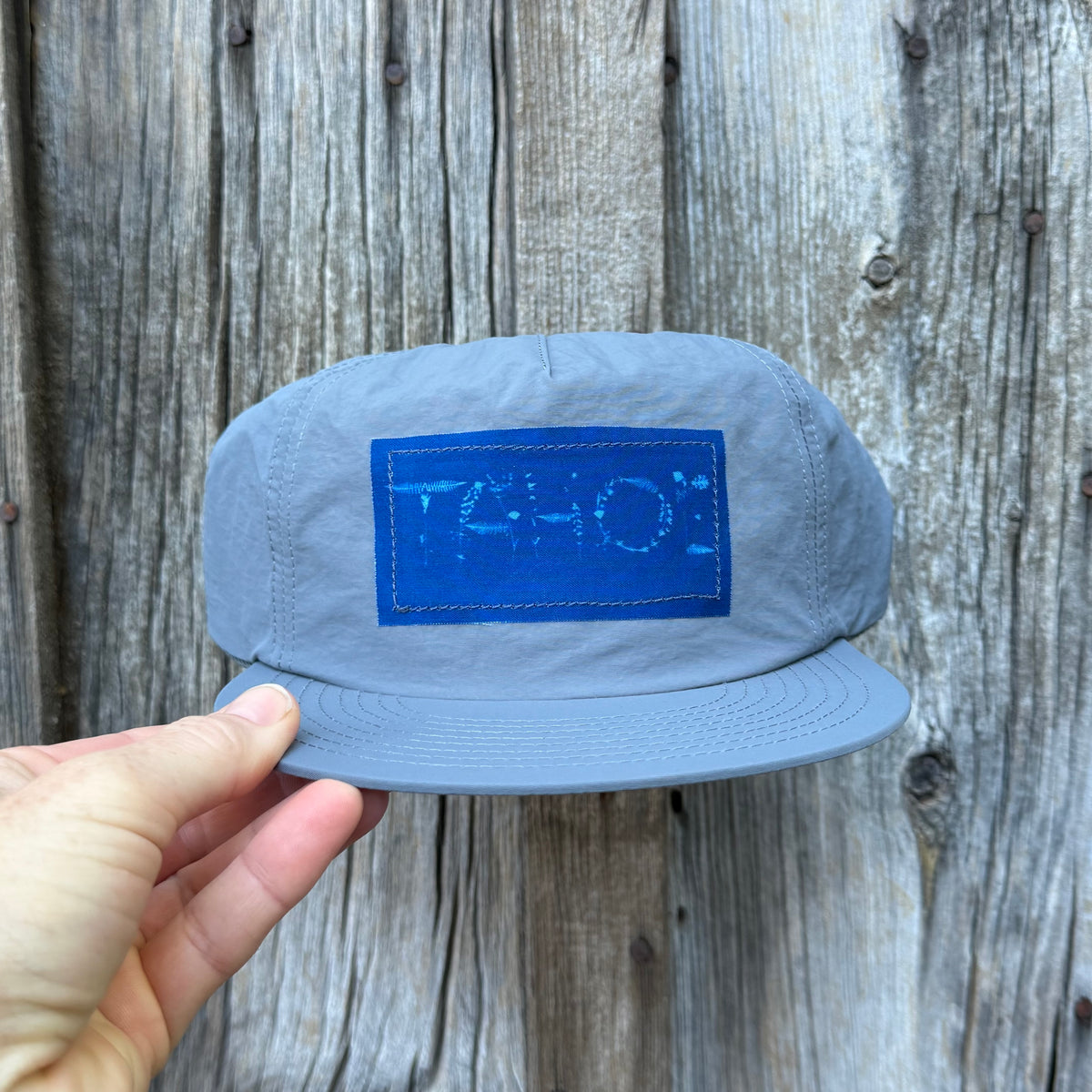 Nylon Light Blue Hat: "Tahoe" Flowers