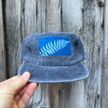 Washed Cotton Slate Blue Hat: Fern 03