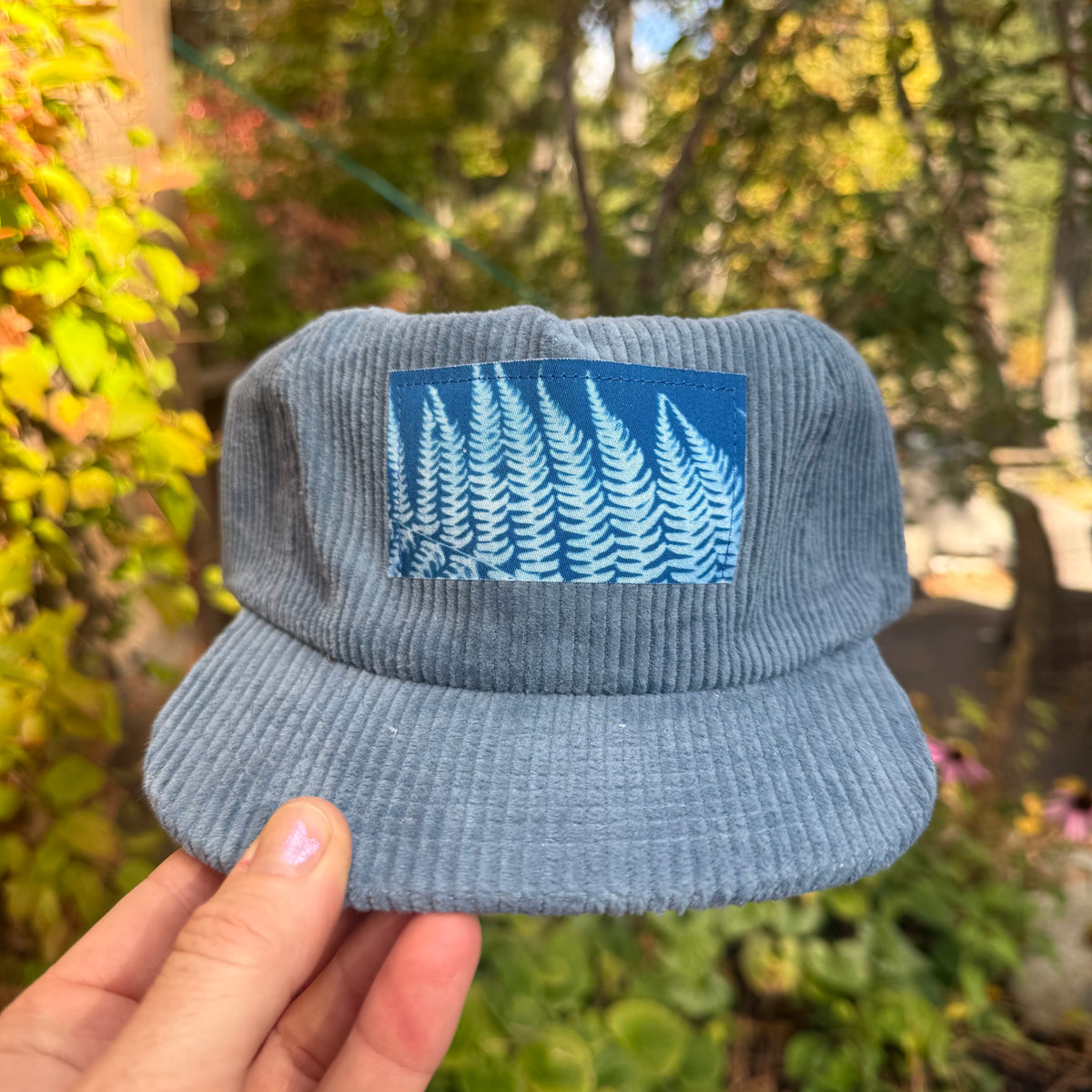 Corduroy Blue Hat: Fern 02