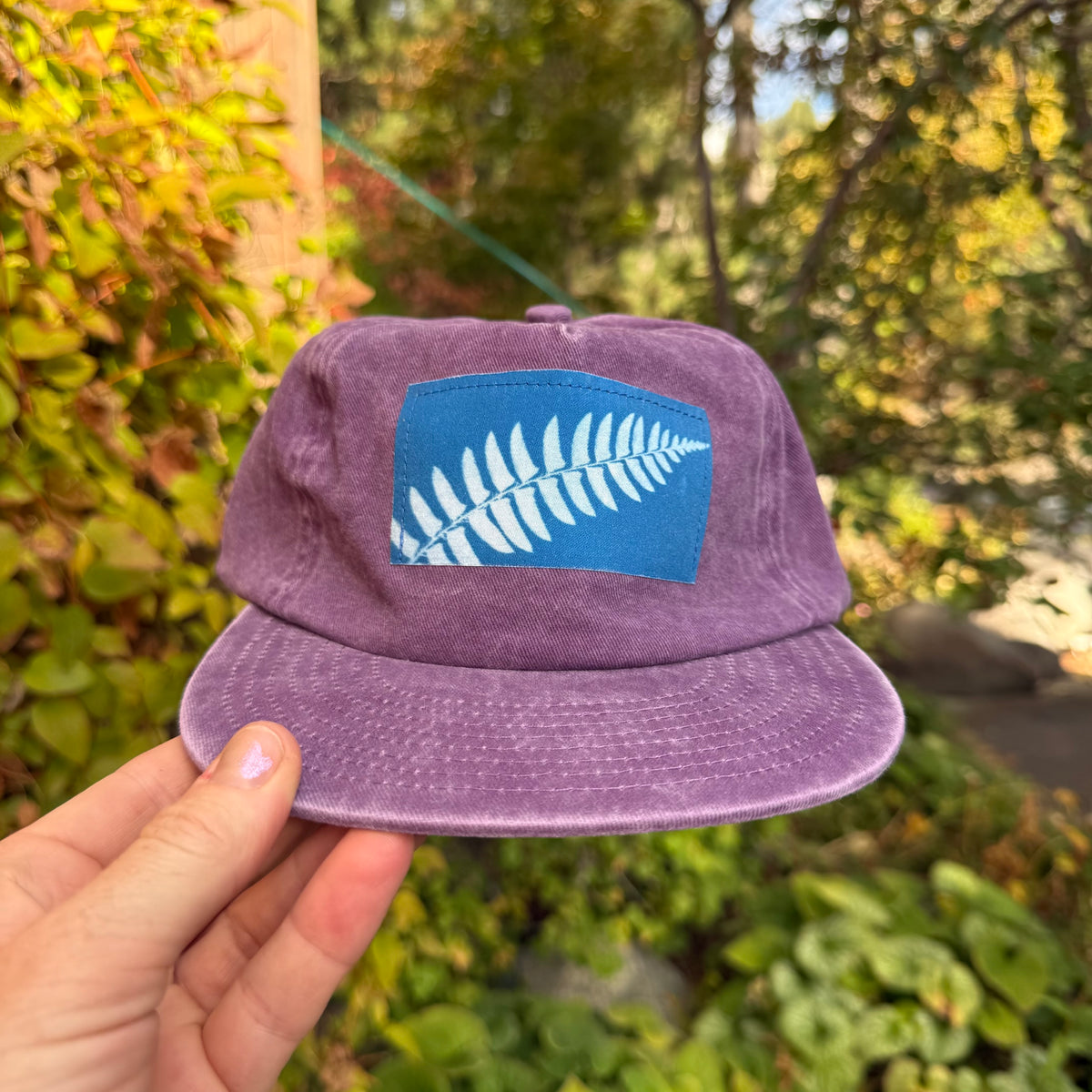 Washed Cotton Purple Hat: Fern 03