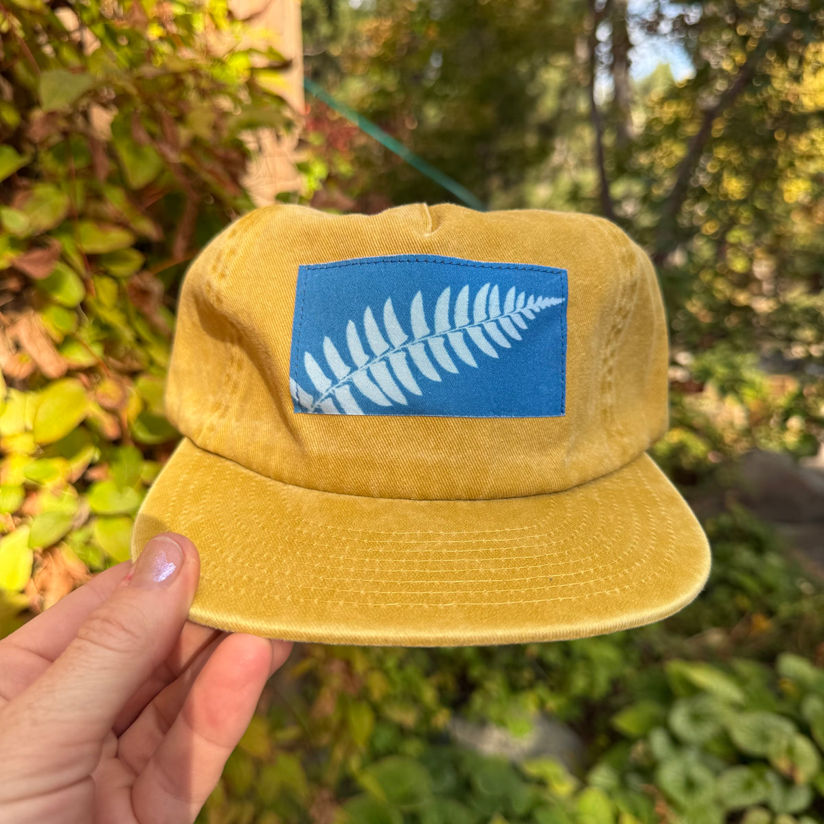 Washed Cotton Yellow Hat: Fern 03