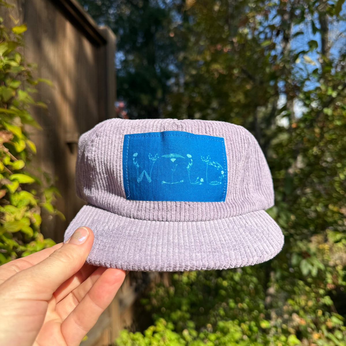 Corduroy Lavender Hat: "Wild" in Flowers