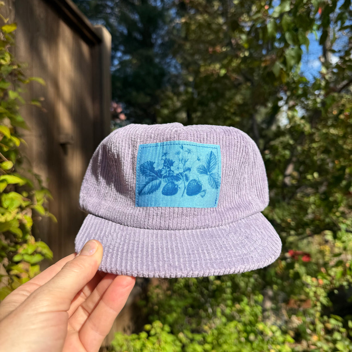 Corduroy Lavender Hat: Vintage Strawberries