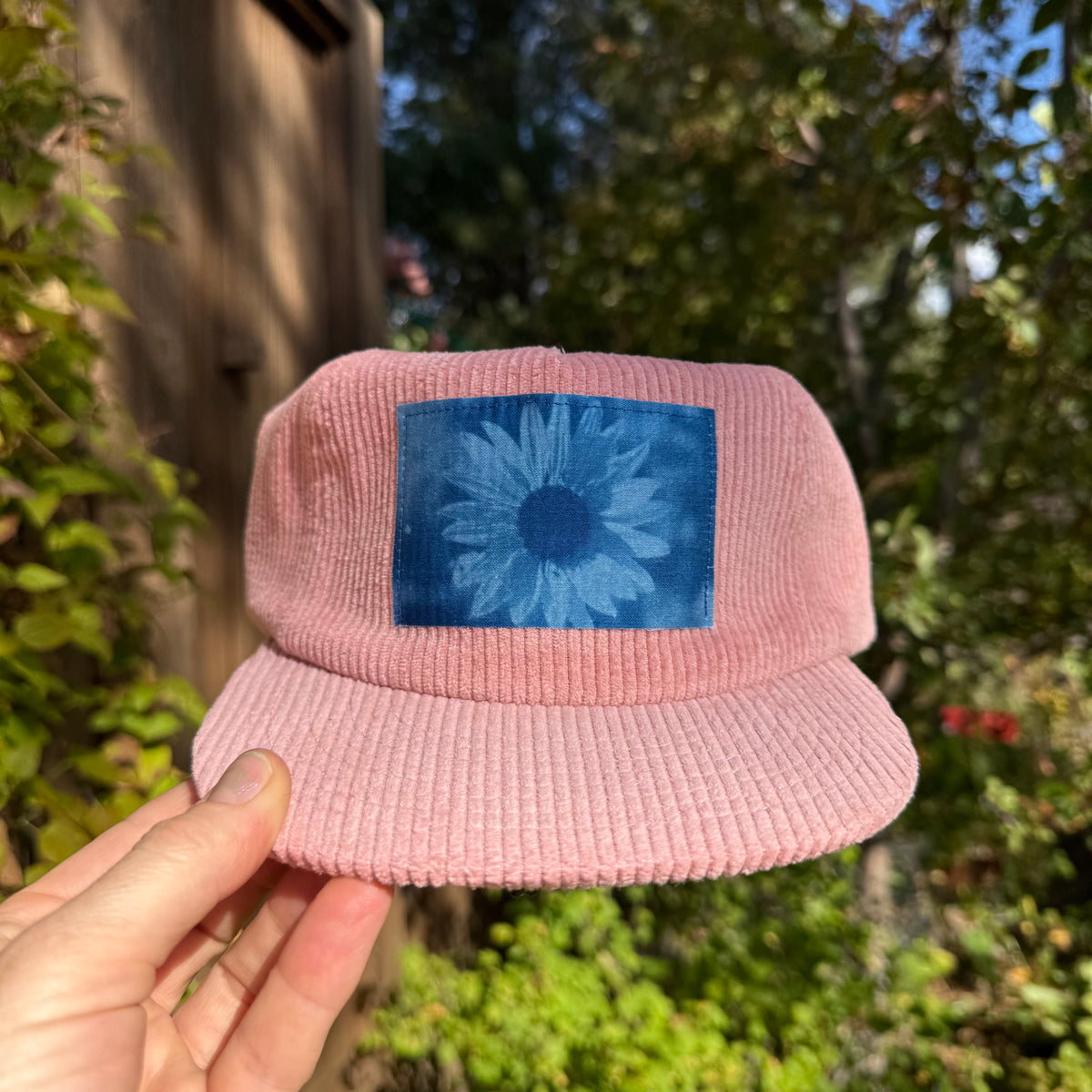 Corduroy Pink Hat: Sunflower Photo