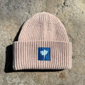 Wool Chunky Knit Cream Beanie: Wildflower