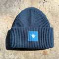 Wool Chunky Knit Blue Beanie: Wildflower