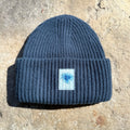 Wool Chunky Knit Blue Beanie: Dandelion